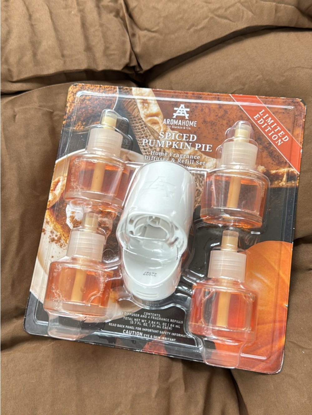 Aroma Home Spiced Pumpkin Pie Diffuser & Orange Refill Pack